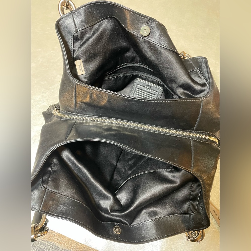 ‼️SPRING SALE Coach Colette Black Leather Large Hobo Shoulder Bag- Rare EUC - Picture 15 of 17